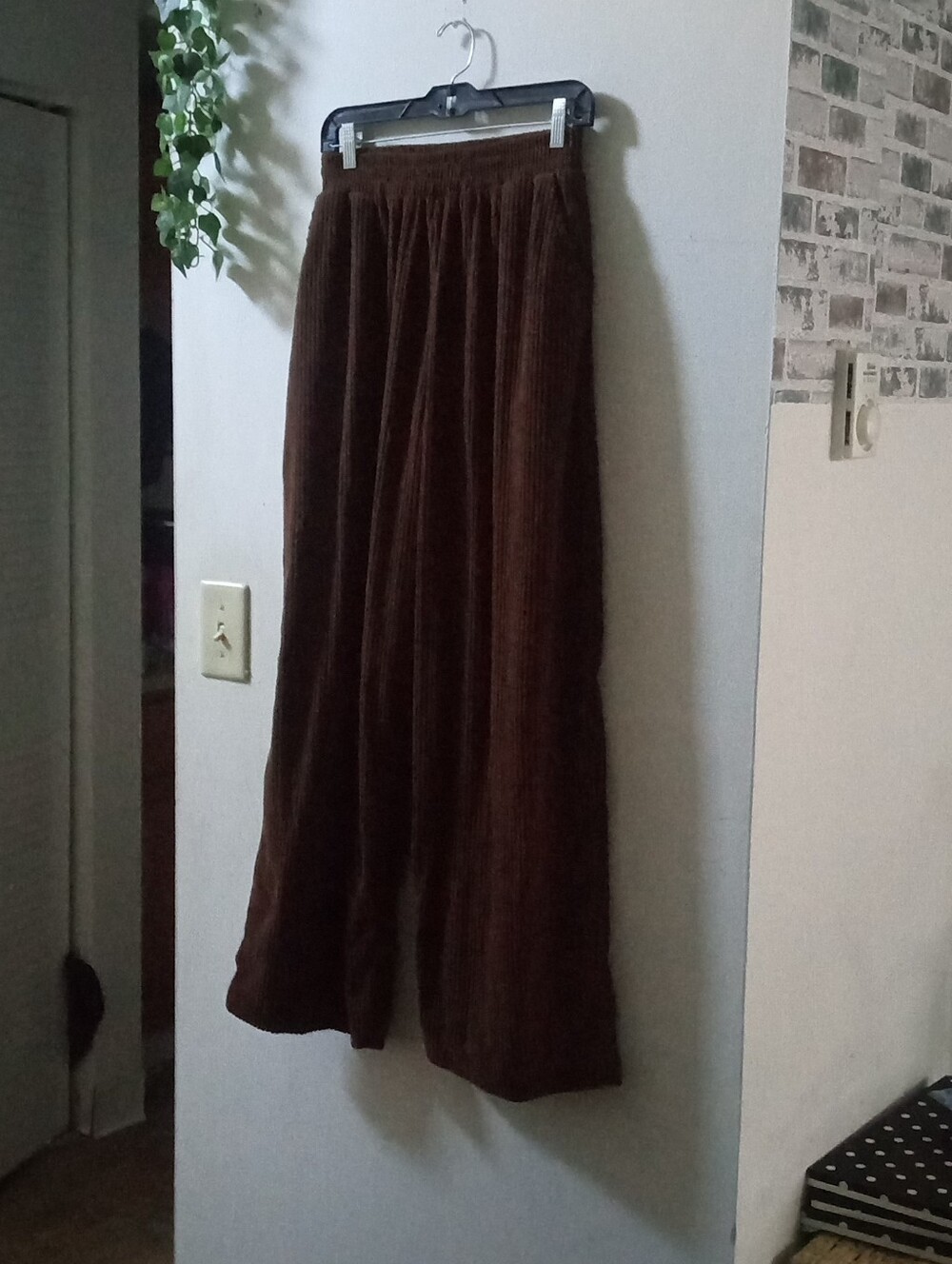 Brown Corduroy Wide Leg Pants